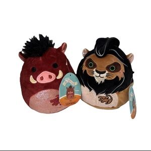 NWT Disney Squishmallows Pumbaa and Scar Plush Duo - 7”